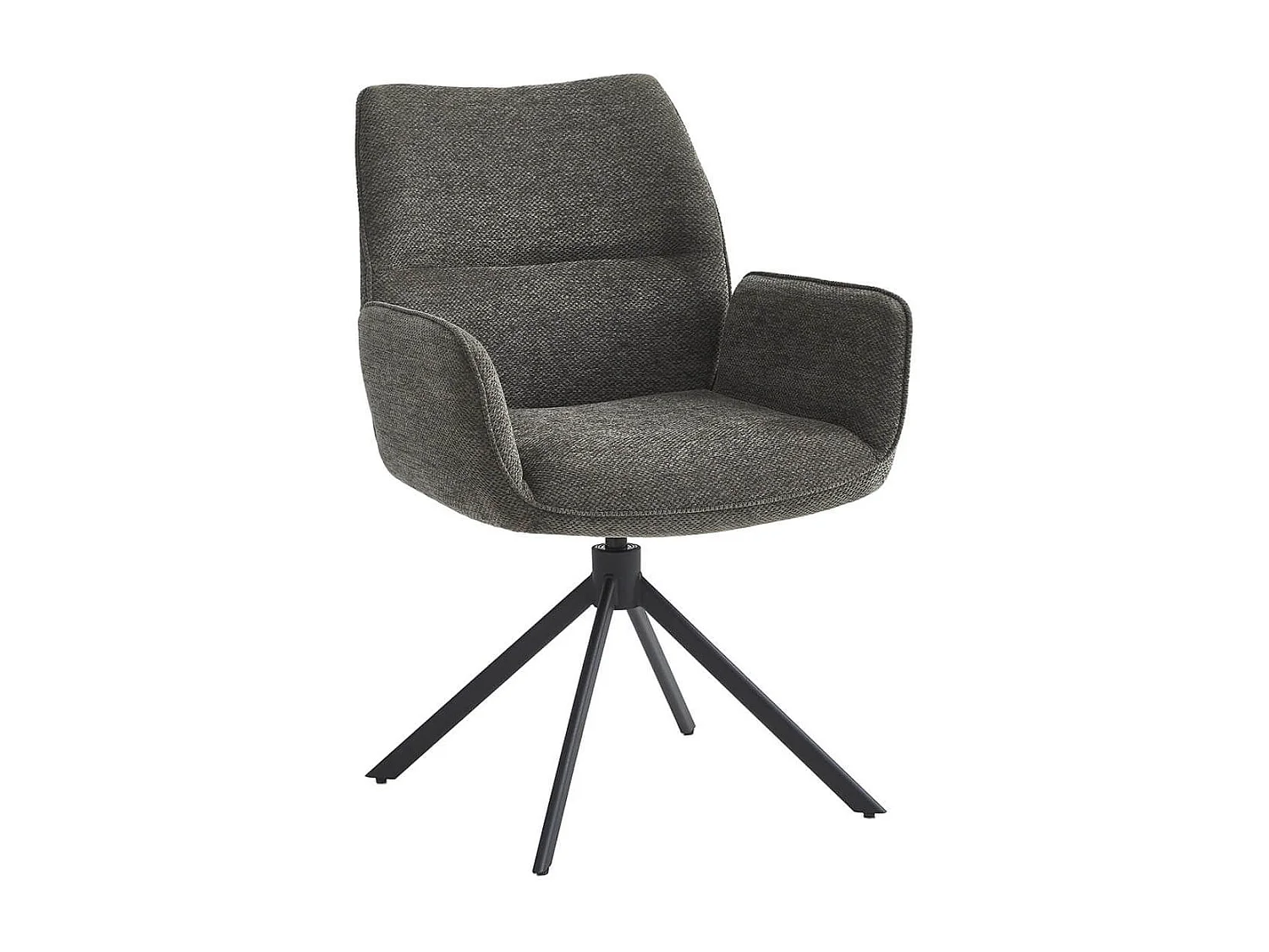 CARLOTTA - Lot de 2 Fauteuils de table Pivotants Tissu Coloris Gris Anthracite