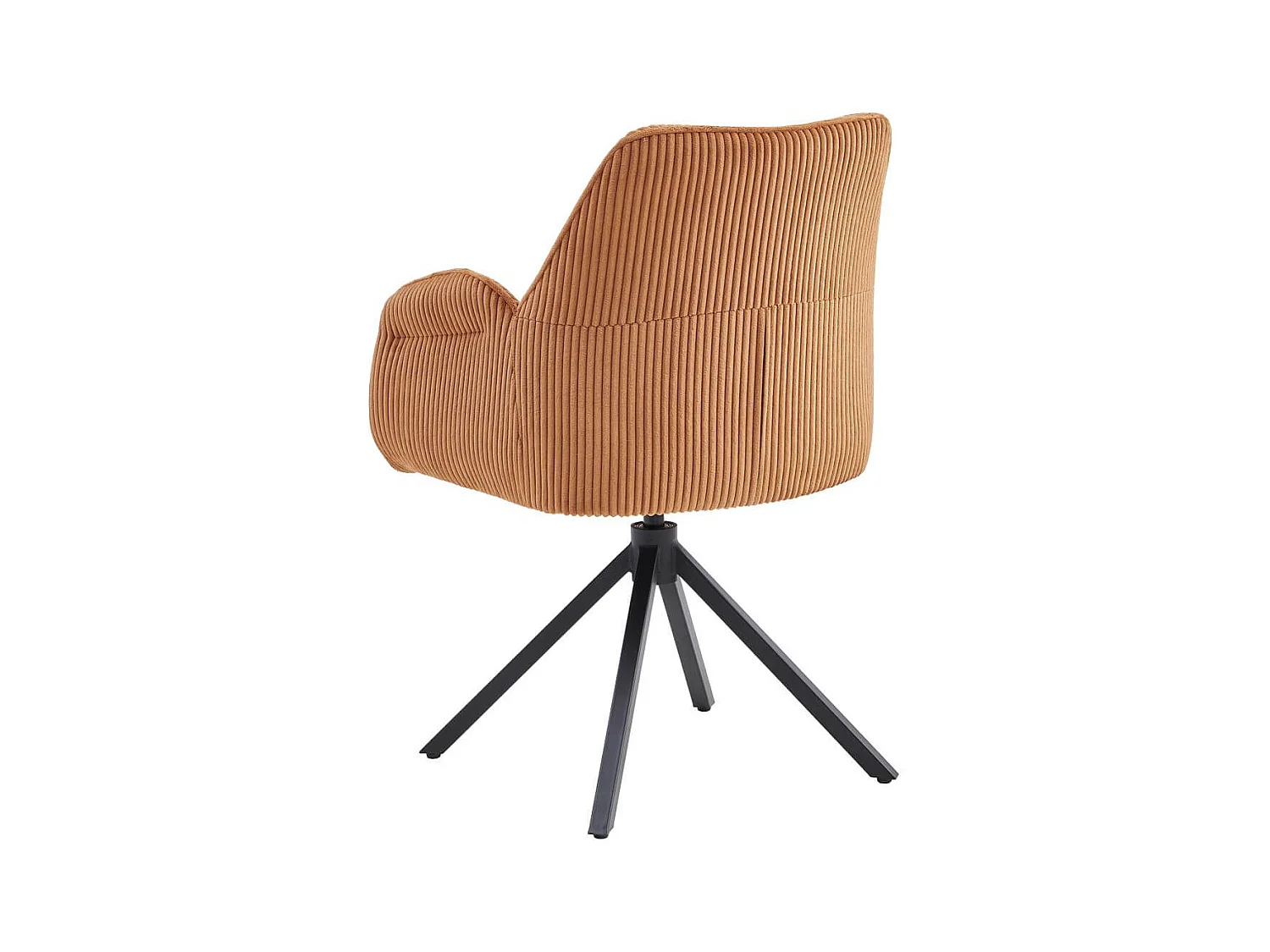DELIA - Lot de 2 Fauteuils de table Pivotants Tissu Velours Côtelé Terracotta