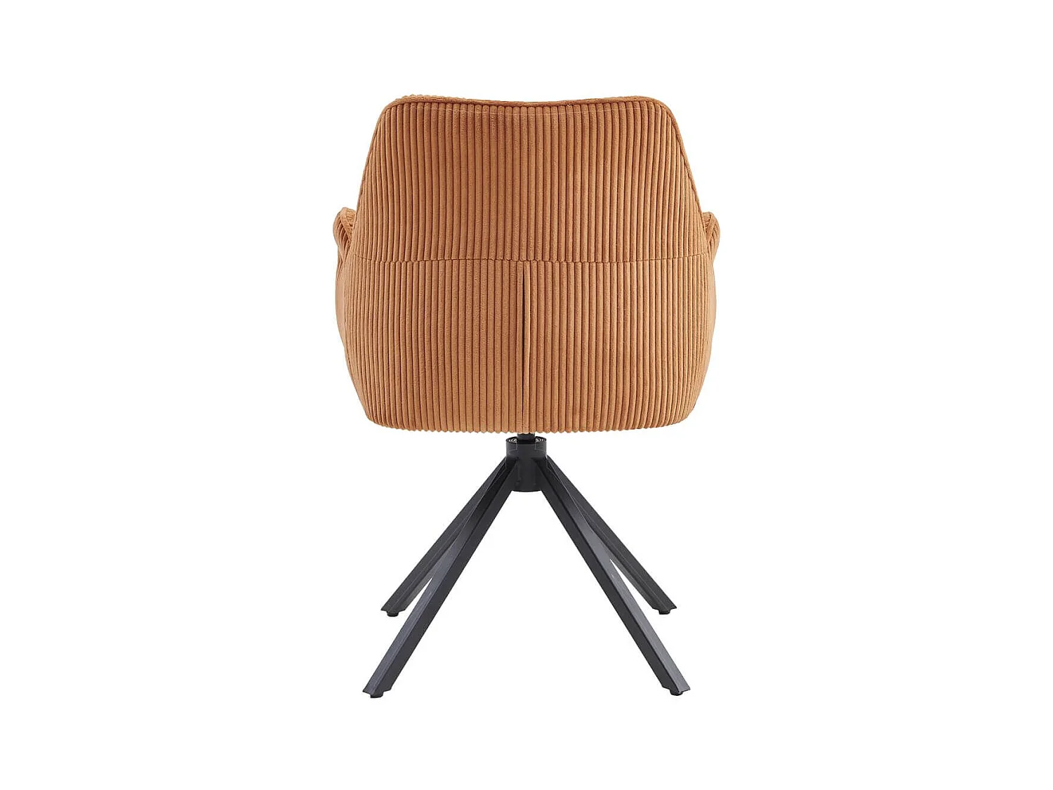 DELIA - Lot de 2 Fauteuils de table Pivotants Tissu Velours Côtelé Terracotta