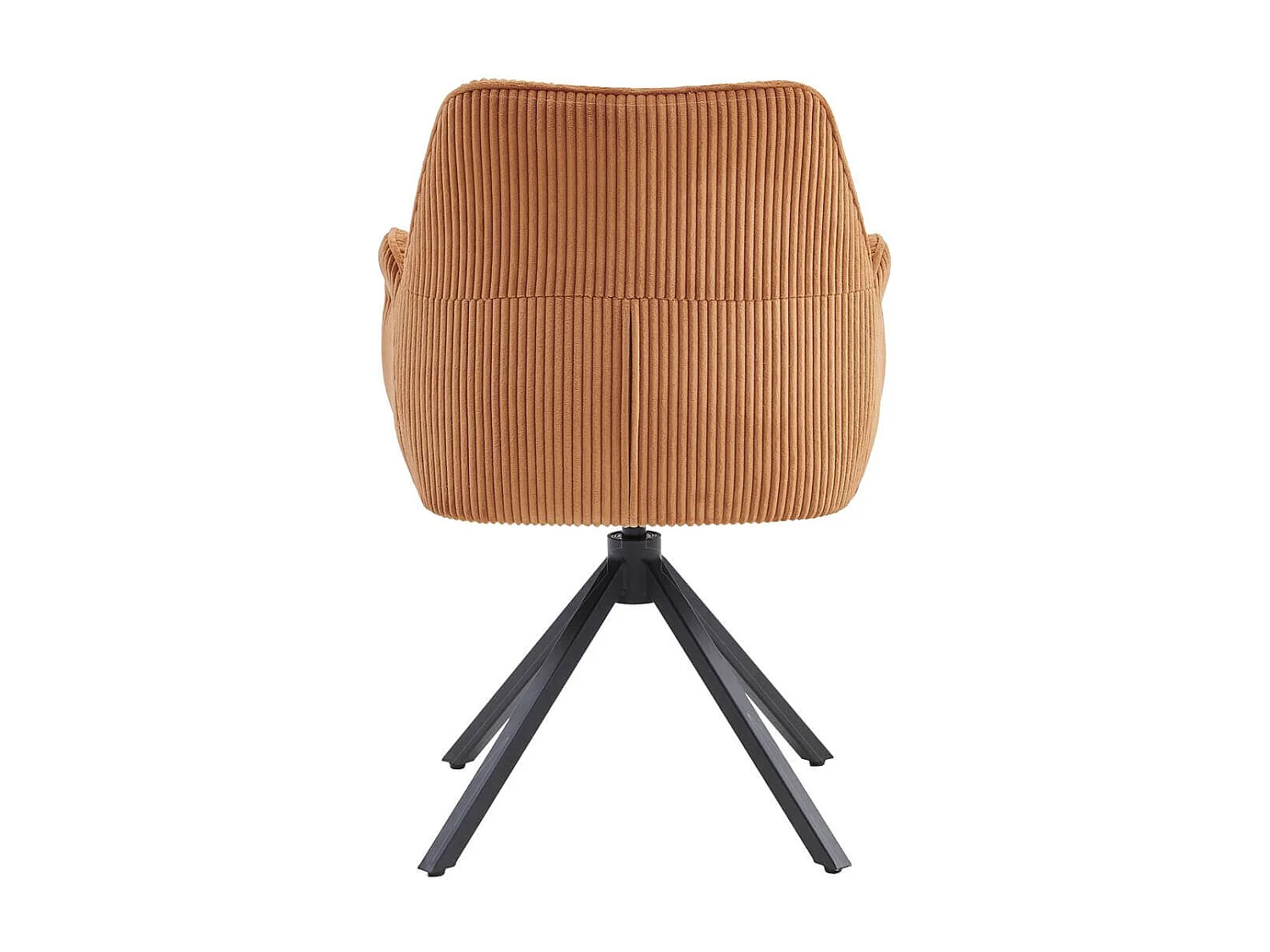 DELIA - Lot de 2 Fauteuils de table Pivotants Tissu Velours Côtelé Terracotta