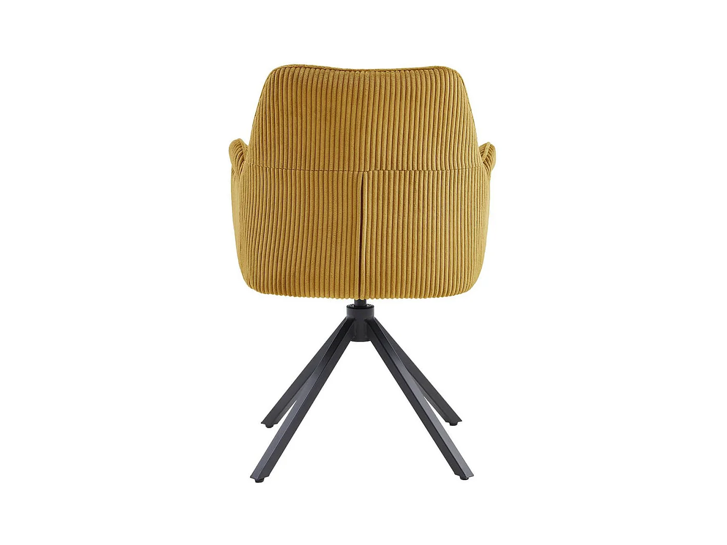 DELIA - Lot de 2 Fauteuils de table Pivotants Tissu Velours Côtelé Jaune