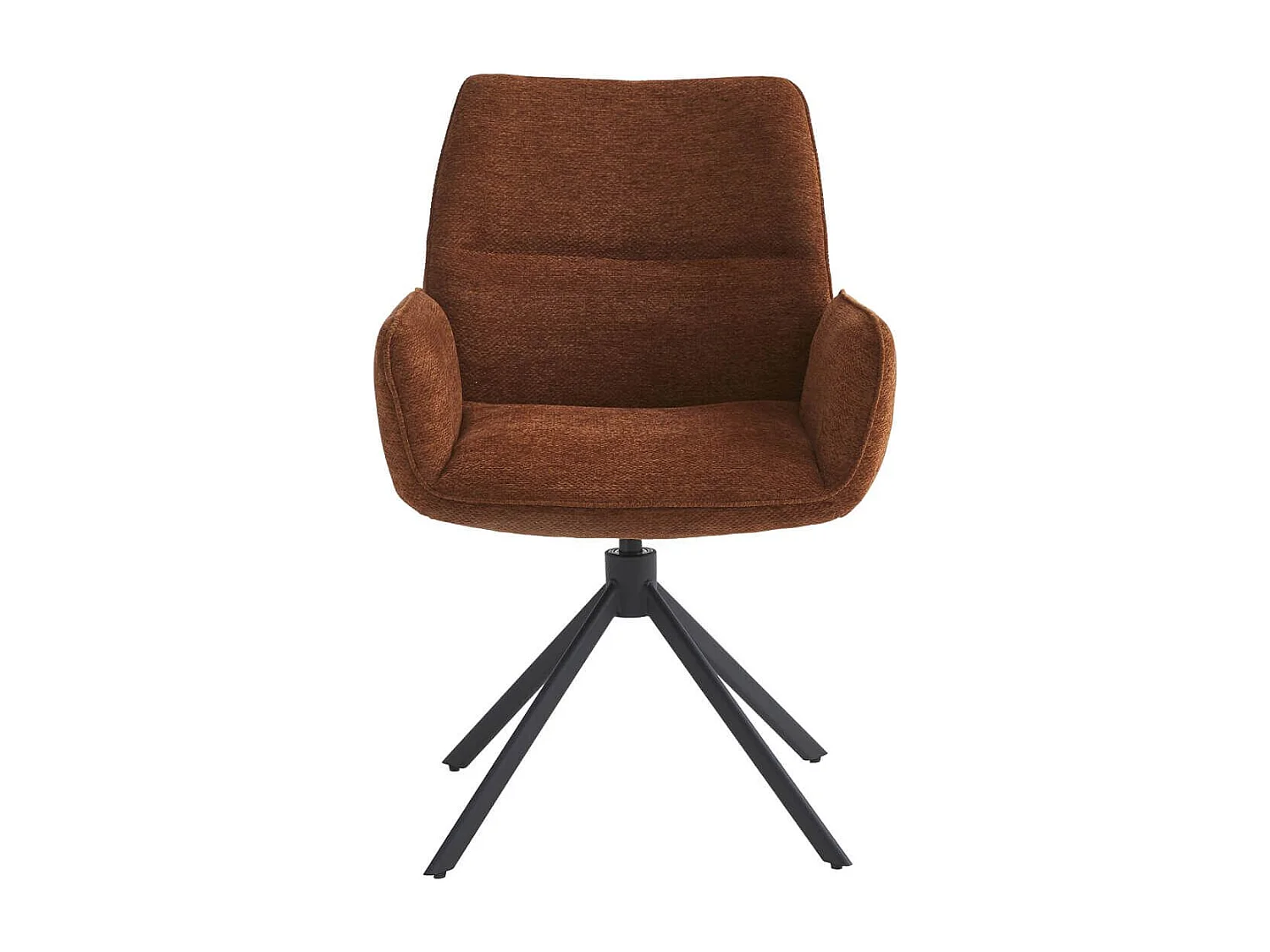 CARLOTTA - Lot de 2 Fauteuils de table Pivotants Tissu Coloris Terracotta