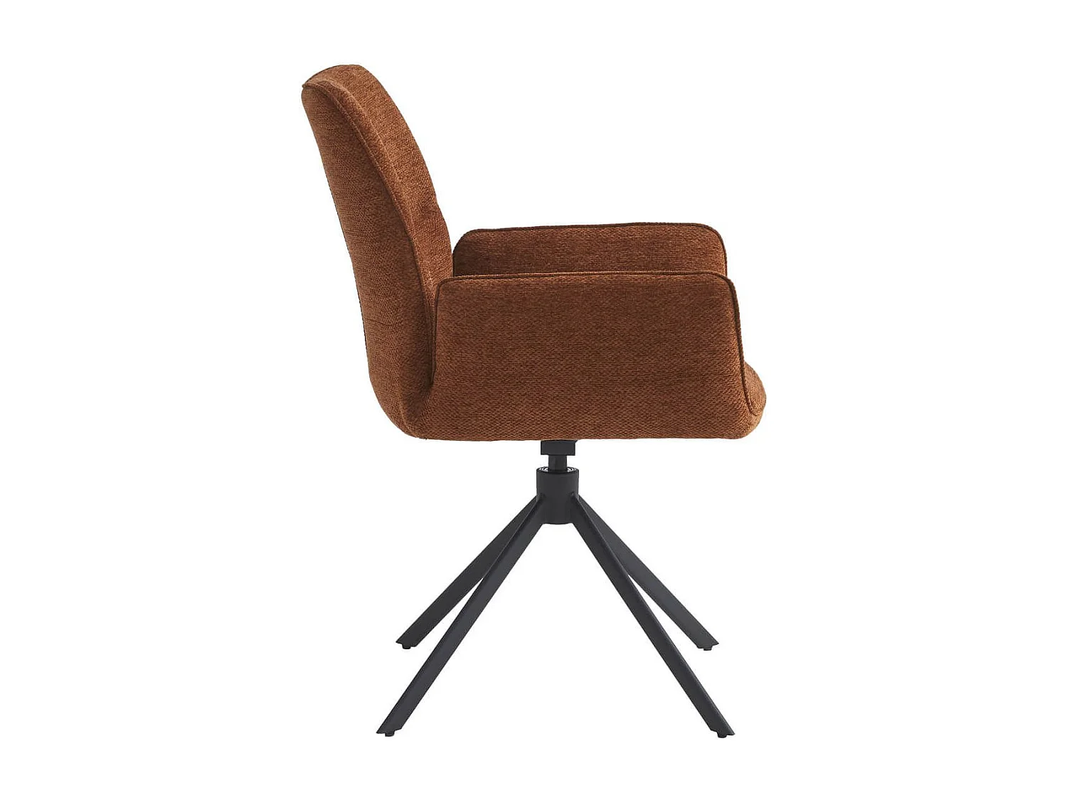 CARLOTTA - Lot de 2 Fauteuils de table Pivotants Tissu Coloris Terracotta