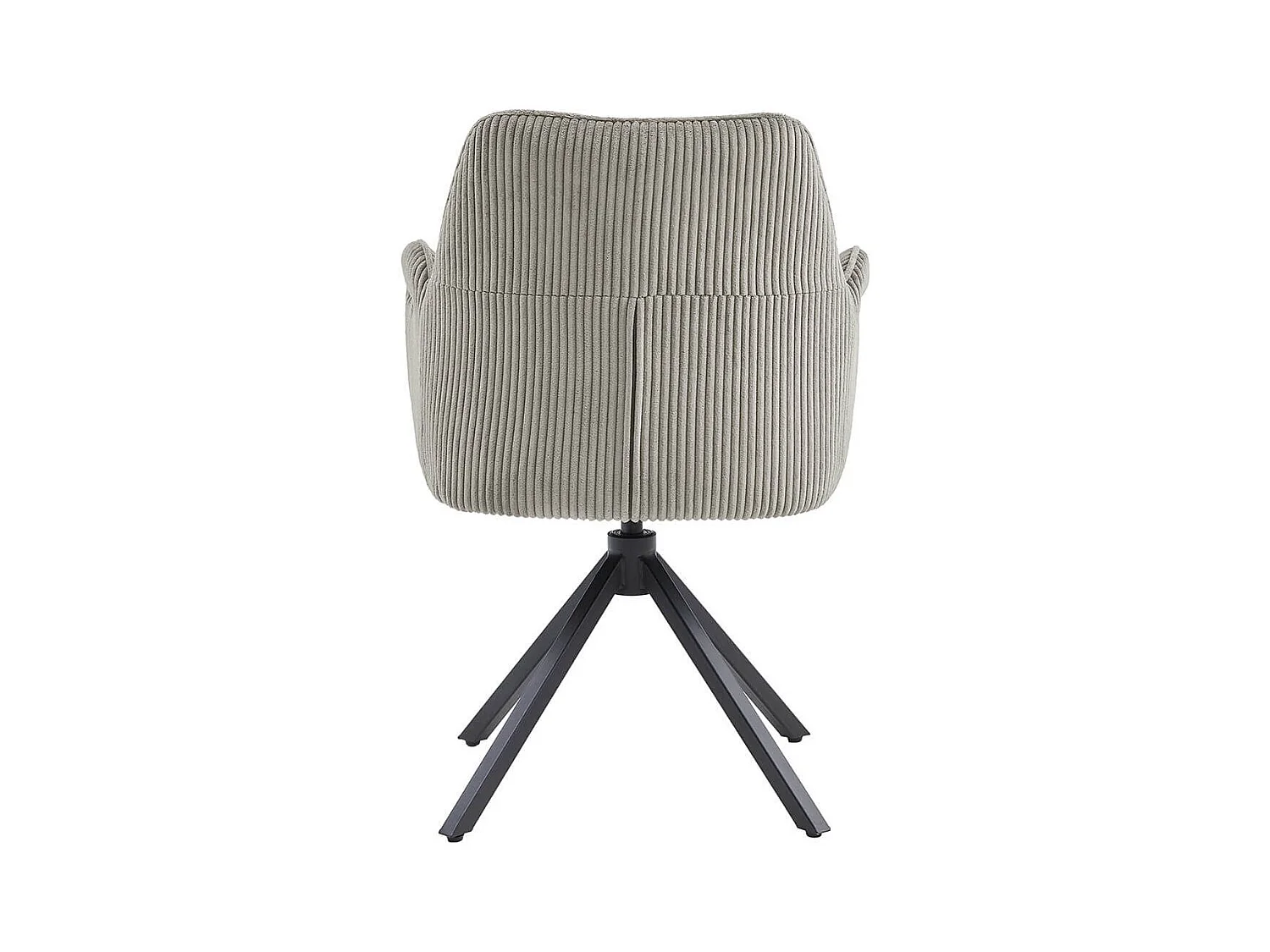 DELIA - Lot de 2 Fauteuils de table Pivotants Tissu Velours Côtelé Beige