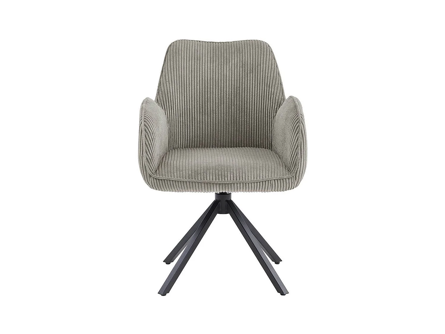 DELIA - Lot de 2 Fauteuils de table Pivotants Tissu Velours Côtelé Beige