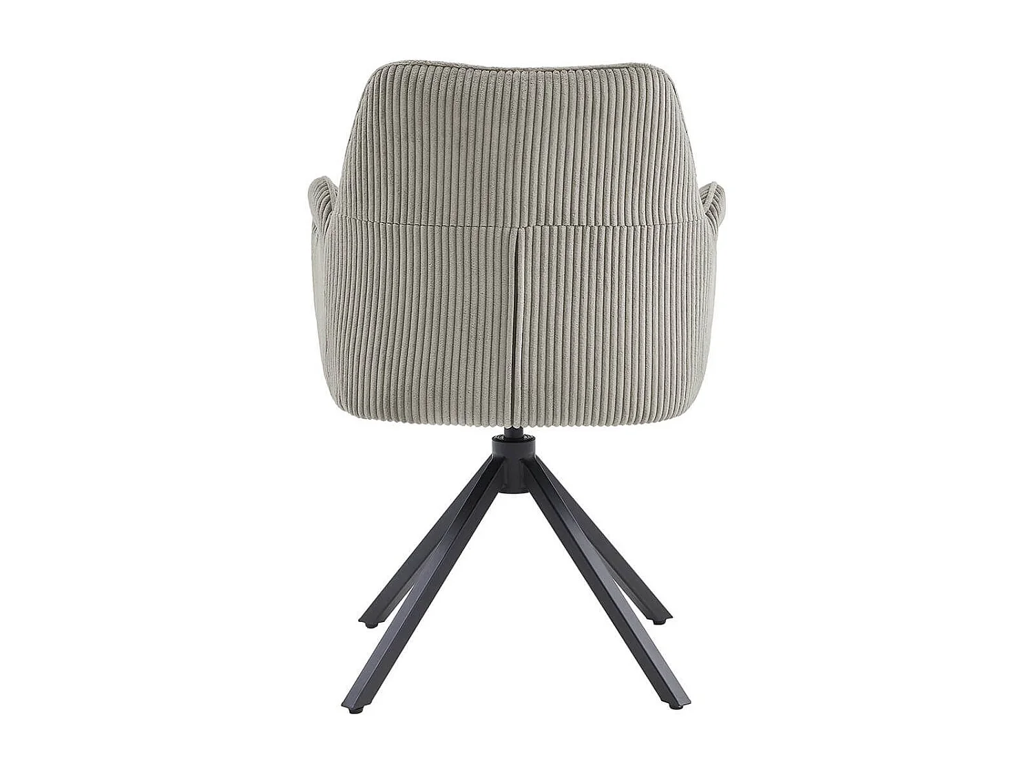 DELIA - Lot de 2 Fauteuils de table Pivotants Tissu Velours Côtelé Beige