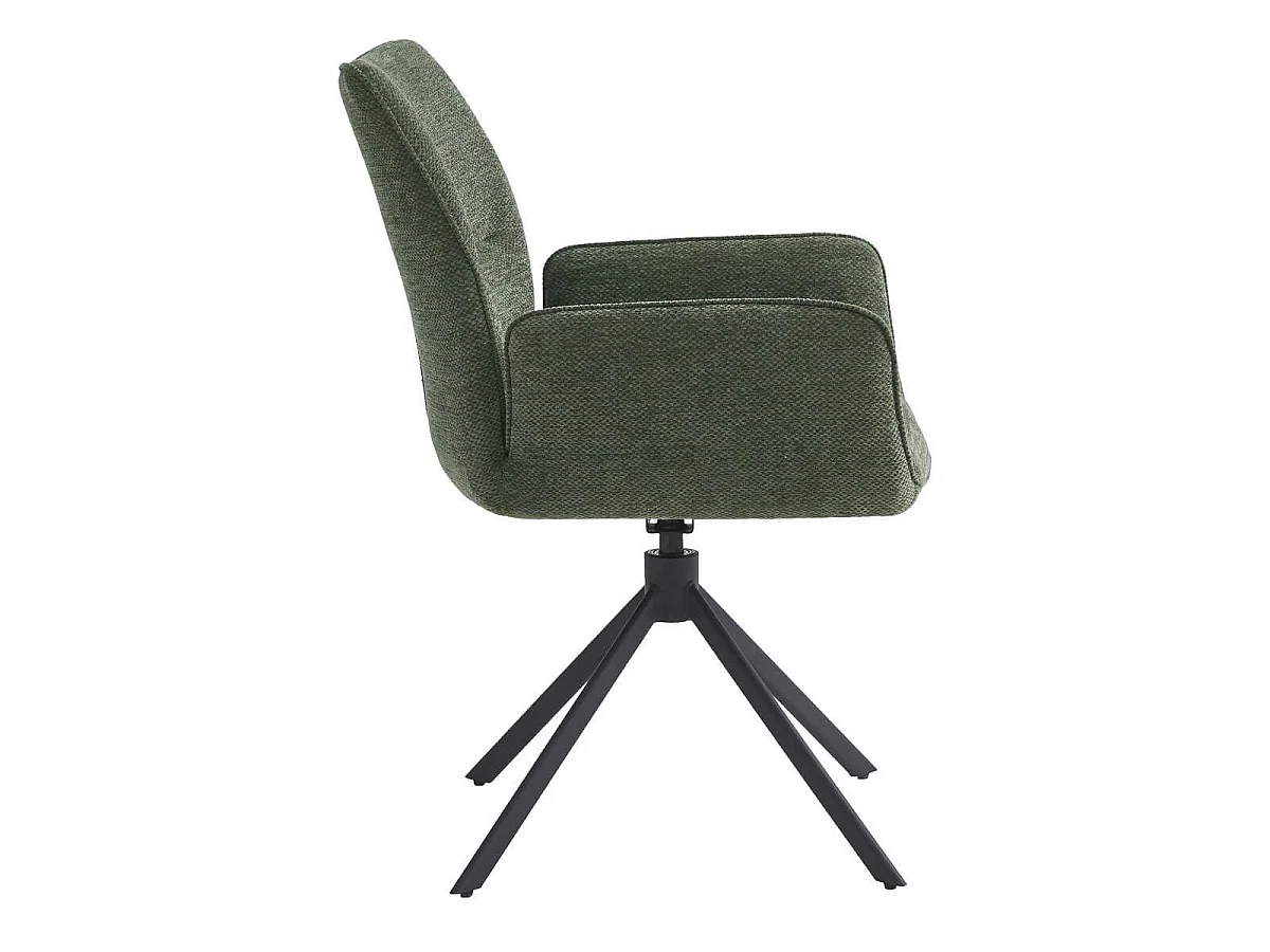 CARLOTTA - Lot de 2 Fauteuils de table Pivotants Tissu Coloris Vert