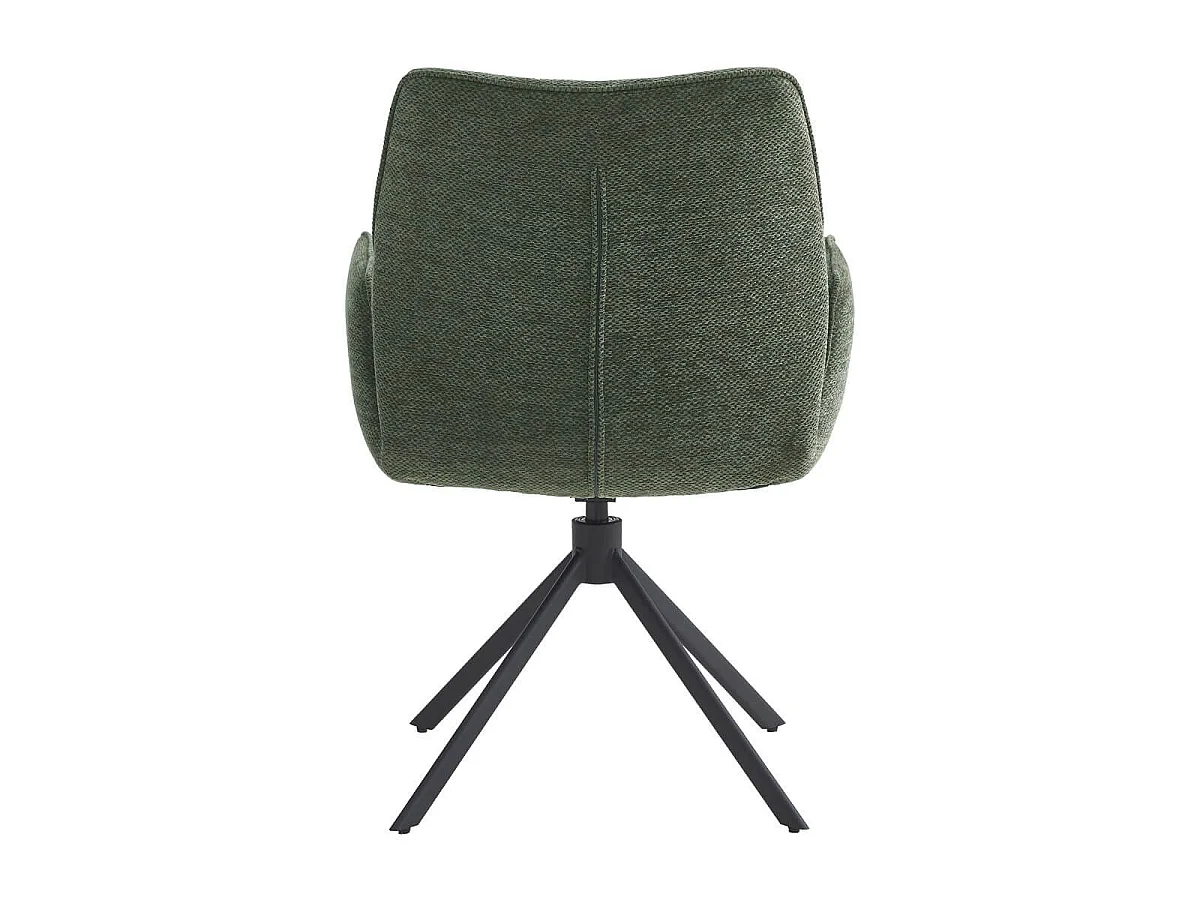 CARLOTTA - Lot de 2 Fauteuils de table Pivotants Tissu Coloris Vert