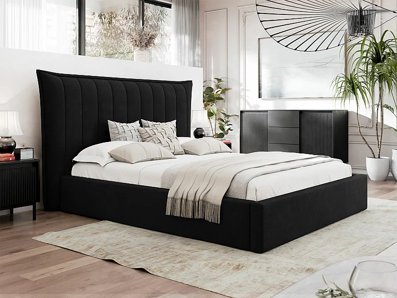 Cama Comfivo 382, Doble, Negro, 180x200, Tapiz, Somieres, 230x224x122cm