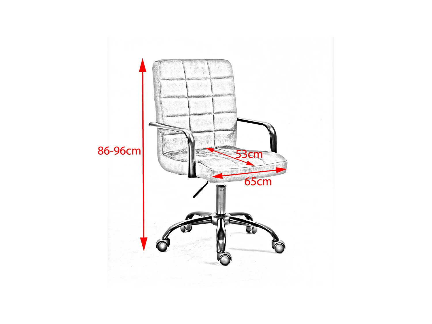 Bürostuhl - Grau Velvet - 52 x 52 cm - MERLE