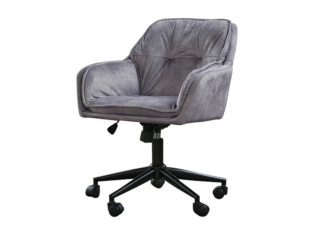 Armlehnenstuhl - Grau Velvet - 66 x 63 cm - TERRY