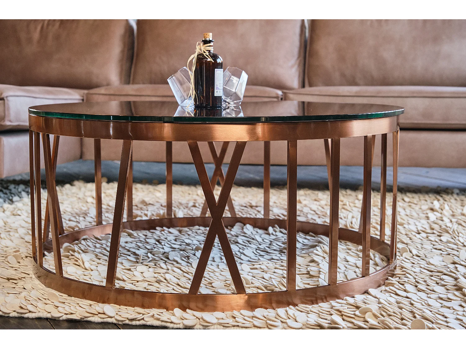 Table - Rose Verre - 100 x 100 cm - MELLA