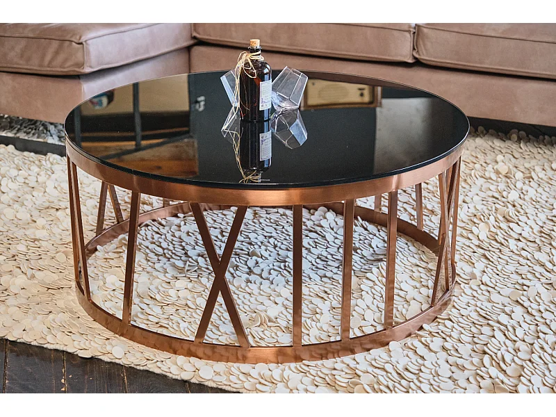 Couchtisch - Rosé Glas - 100 x 100 cm - MELLA