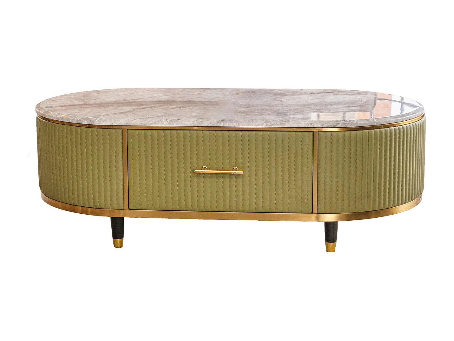 Salontafel - Groen Imitatieleer - 70 x 130 cm - MARIA