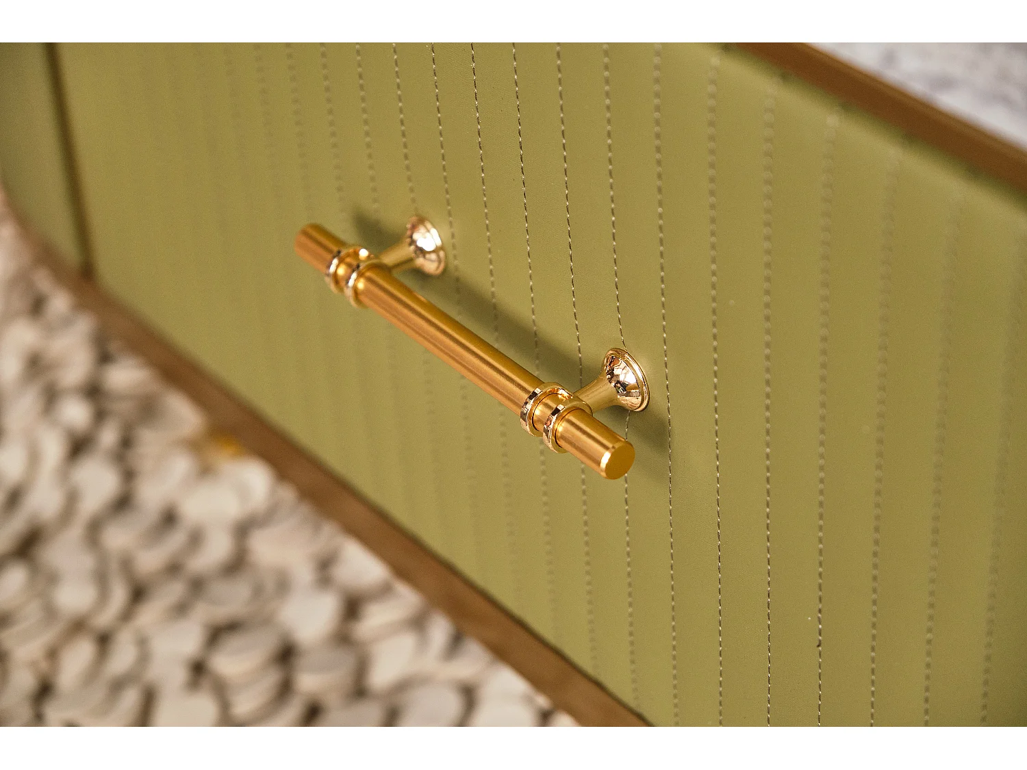 Salontafel - Groen Imitatieleer - 70 x 130 cm - MARIA