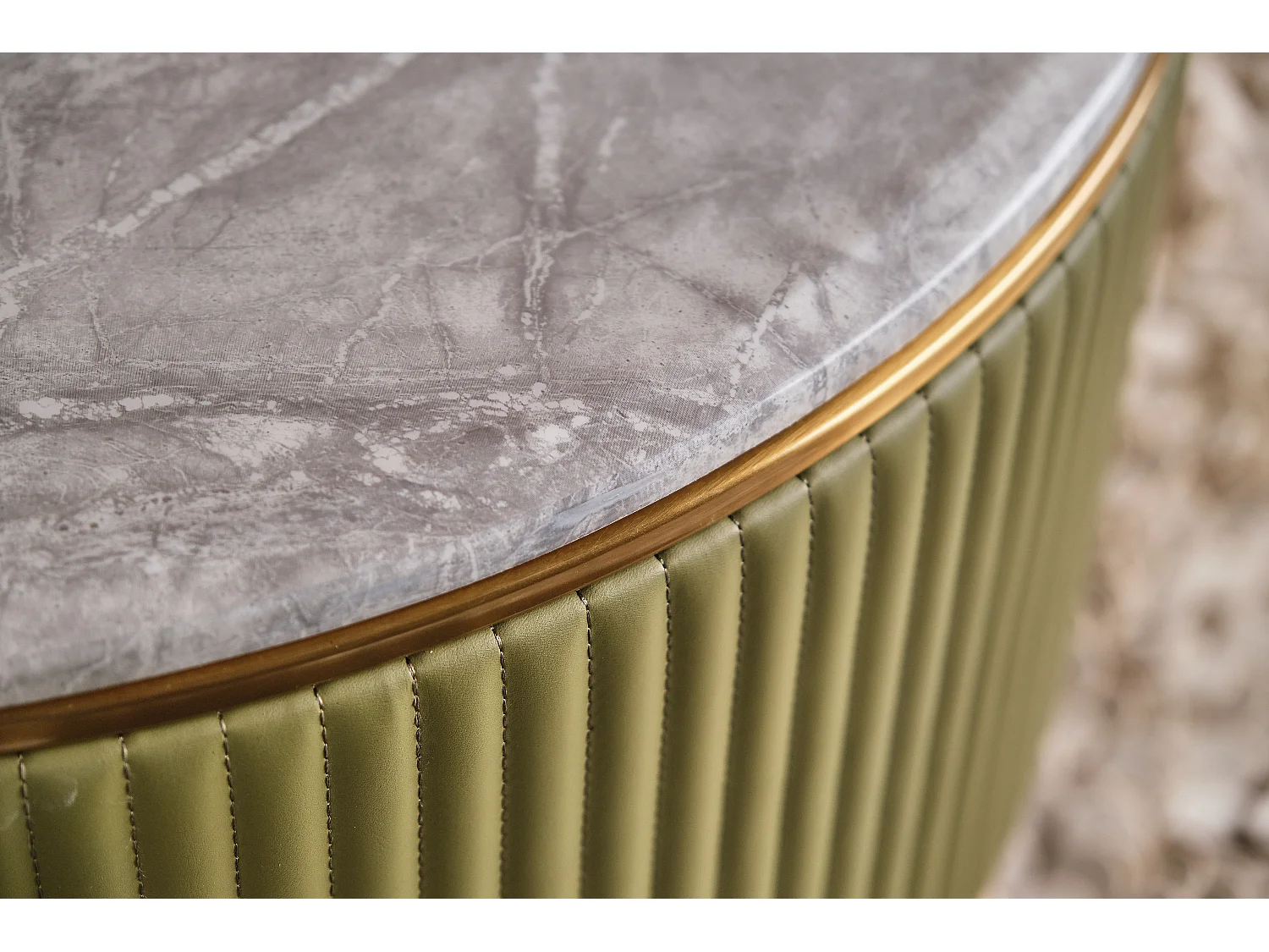 Salontafel - Groen Imitatieleer - 70 x 130 cm - MARIA