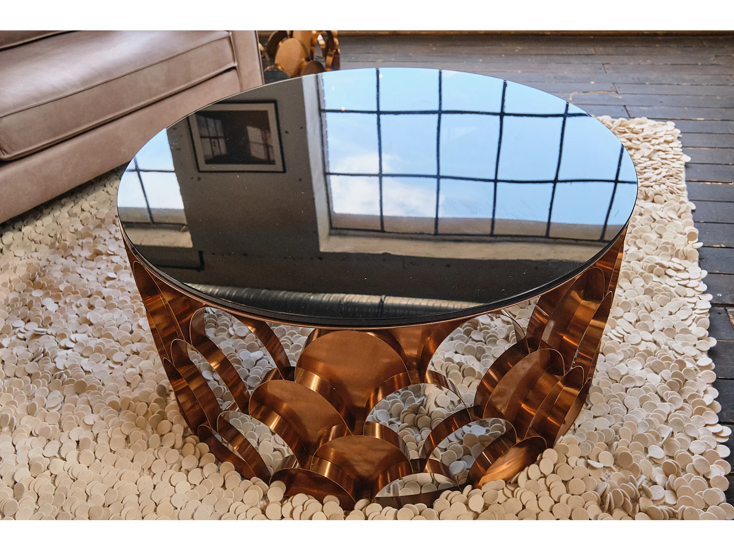 Couchtisch - Rosé Glas - 100 x 100 cm - MEDINA