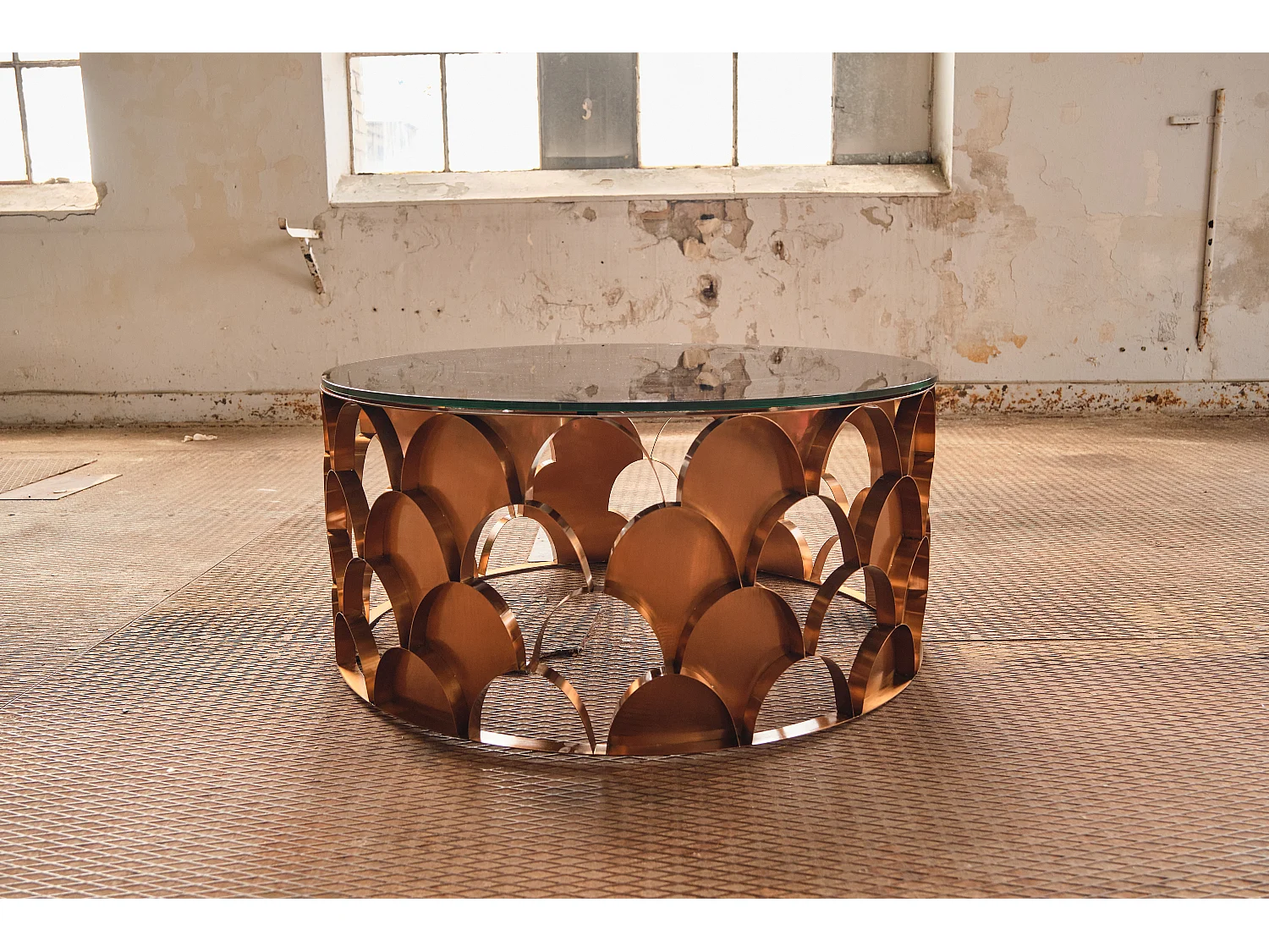 Couchtisch - Rosé Glas - 100 x 100 cm - MEDINA