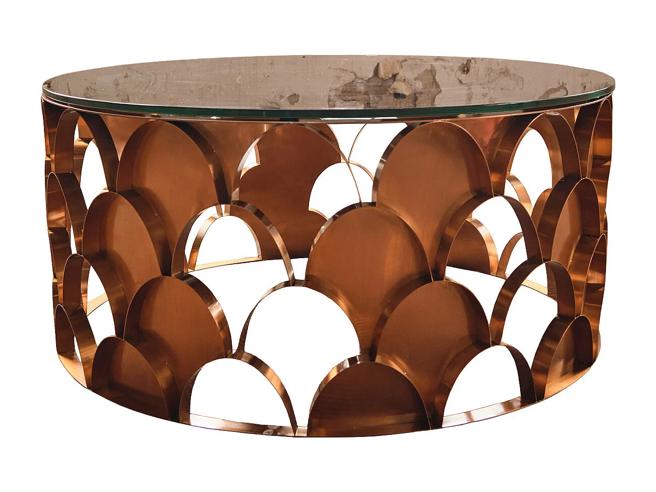 Couchtisch - Rosé Glas - 100 x 100 cm - MEDINA