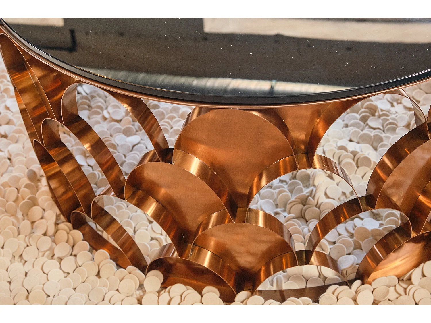 Couchtisch - Rosé Glas - 100 x 100 cm - MEDINA