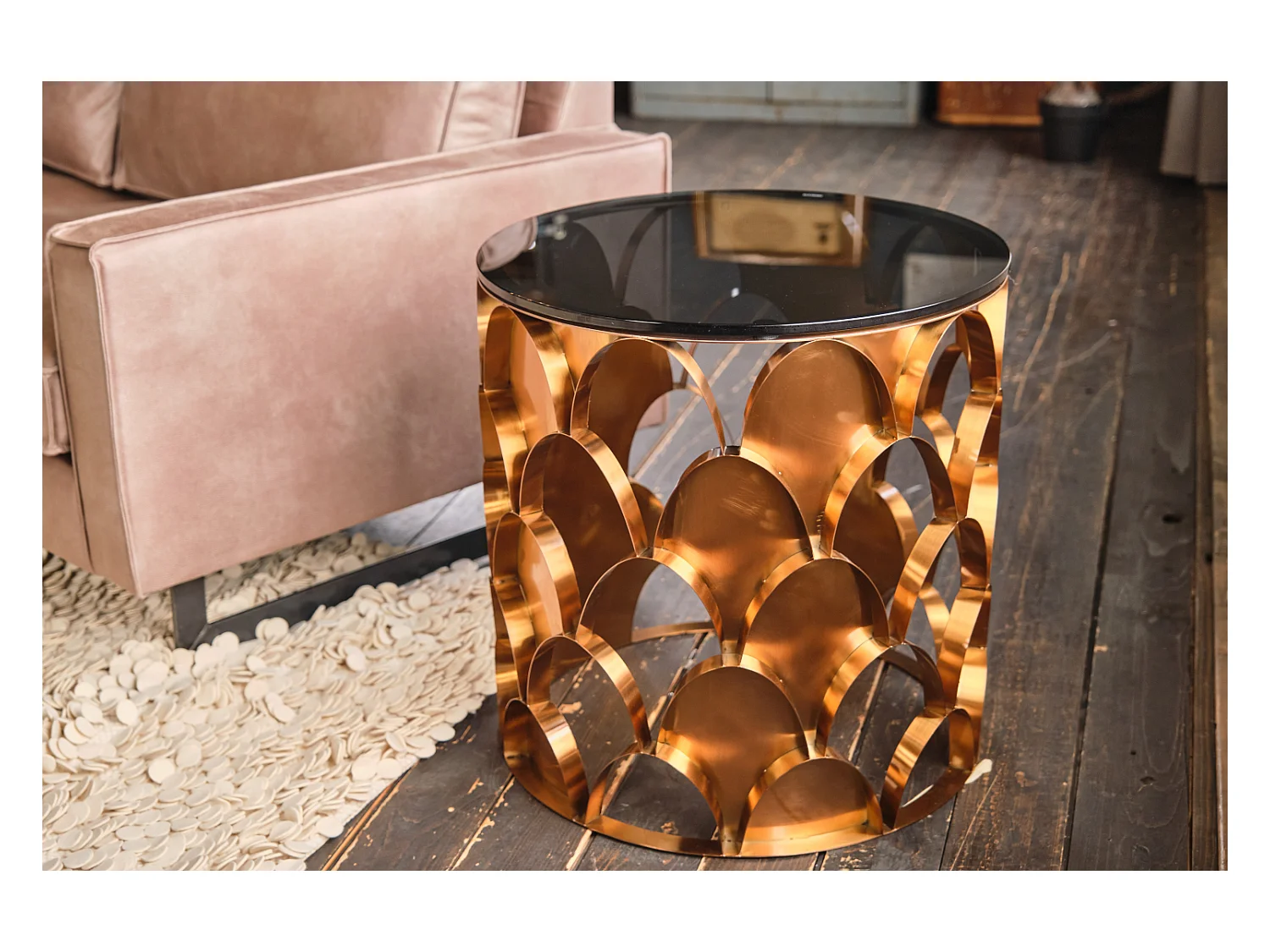 Table - Rose Verre - 60 x 60 cm - MEDINA