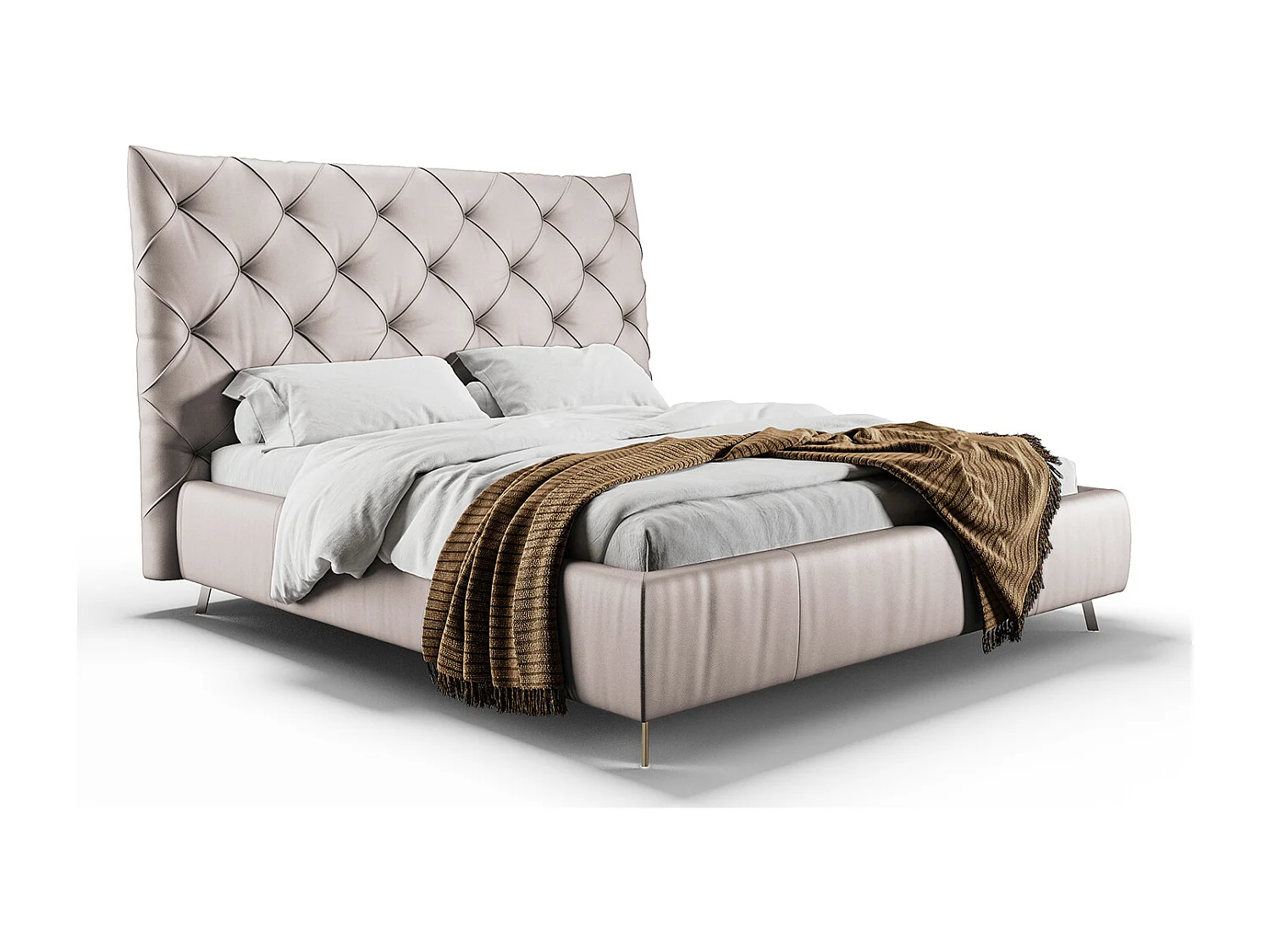 Cama - gris claro piel - ANNY