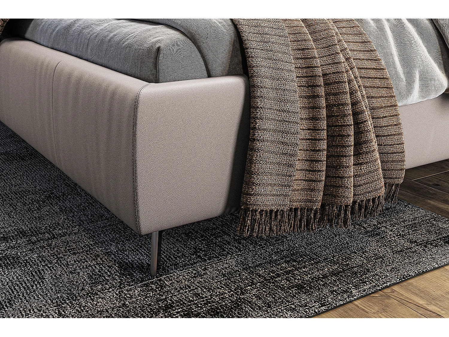 Cama - gris claro piel - ANNY