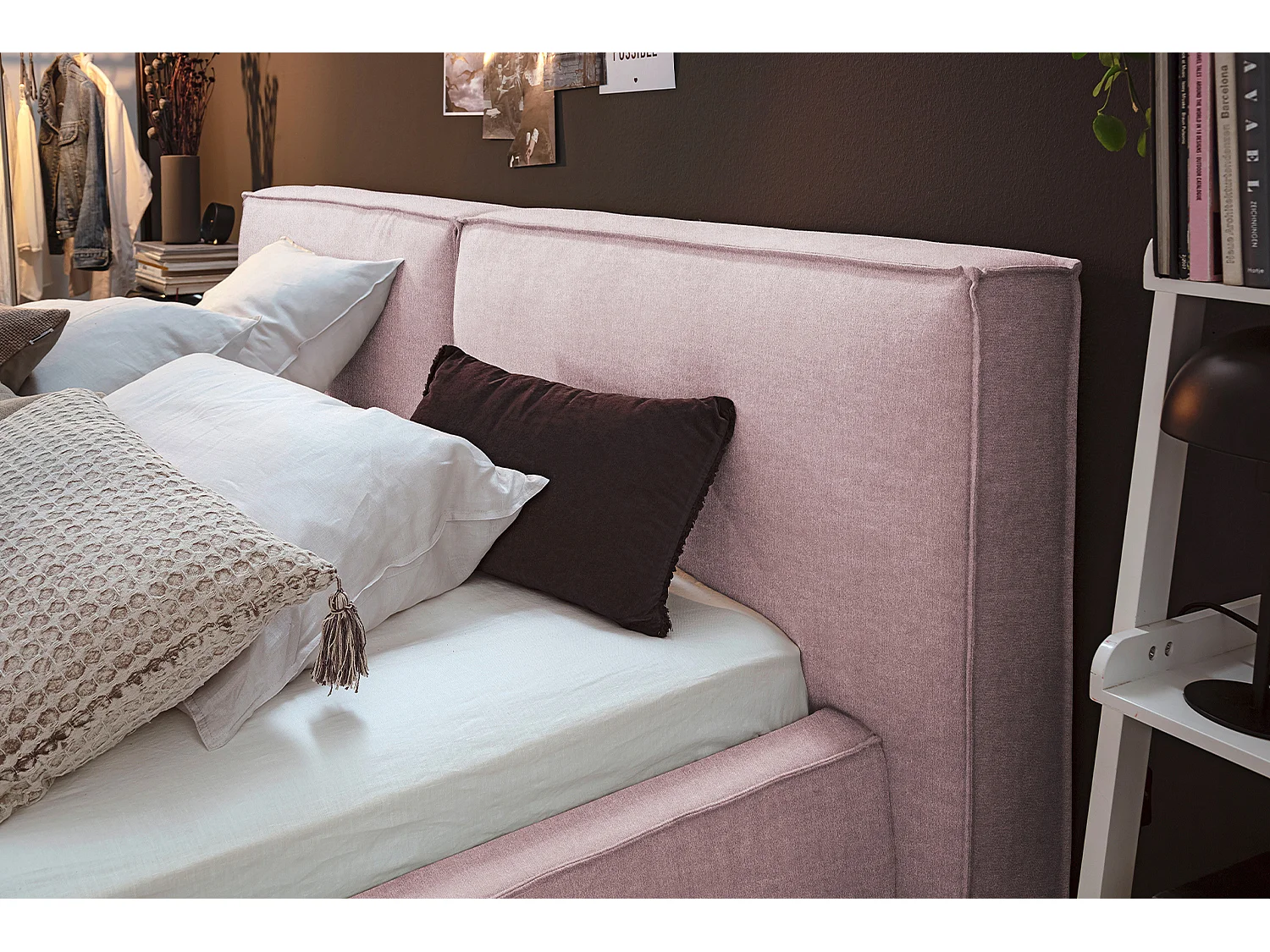 Polsterbett - Pink Flachgewebe - CARLO