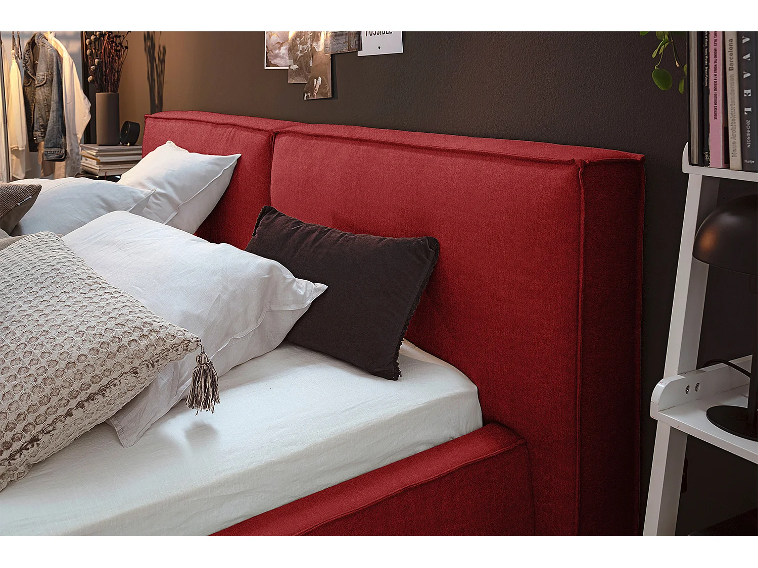 Lit - Rouge tissage plat - CARLO