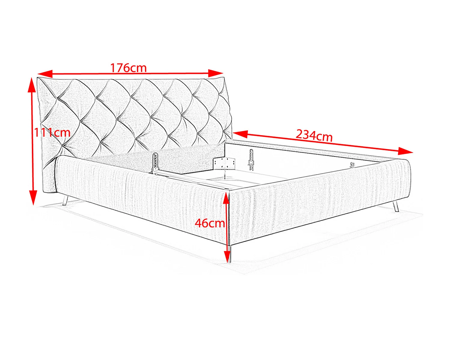 Polsterbett - Violett Velvet - ANNY