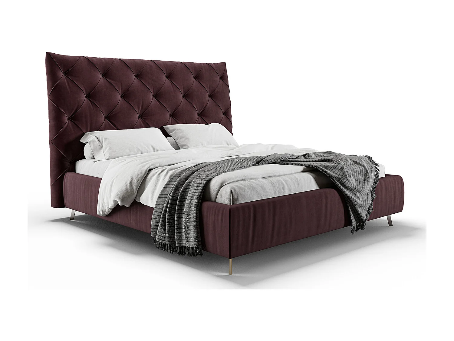 Polsterbett - Violett Velvet - ANNY