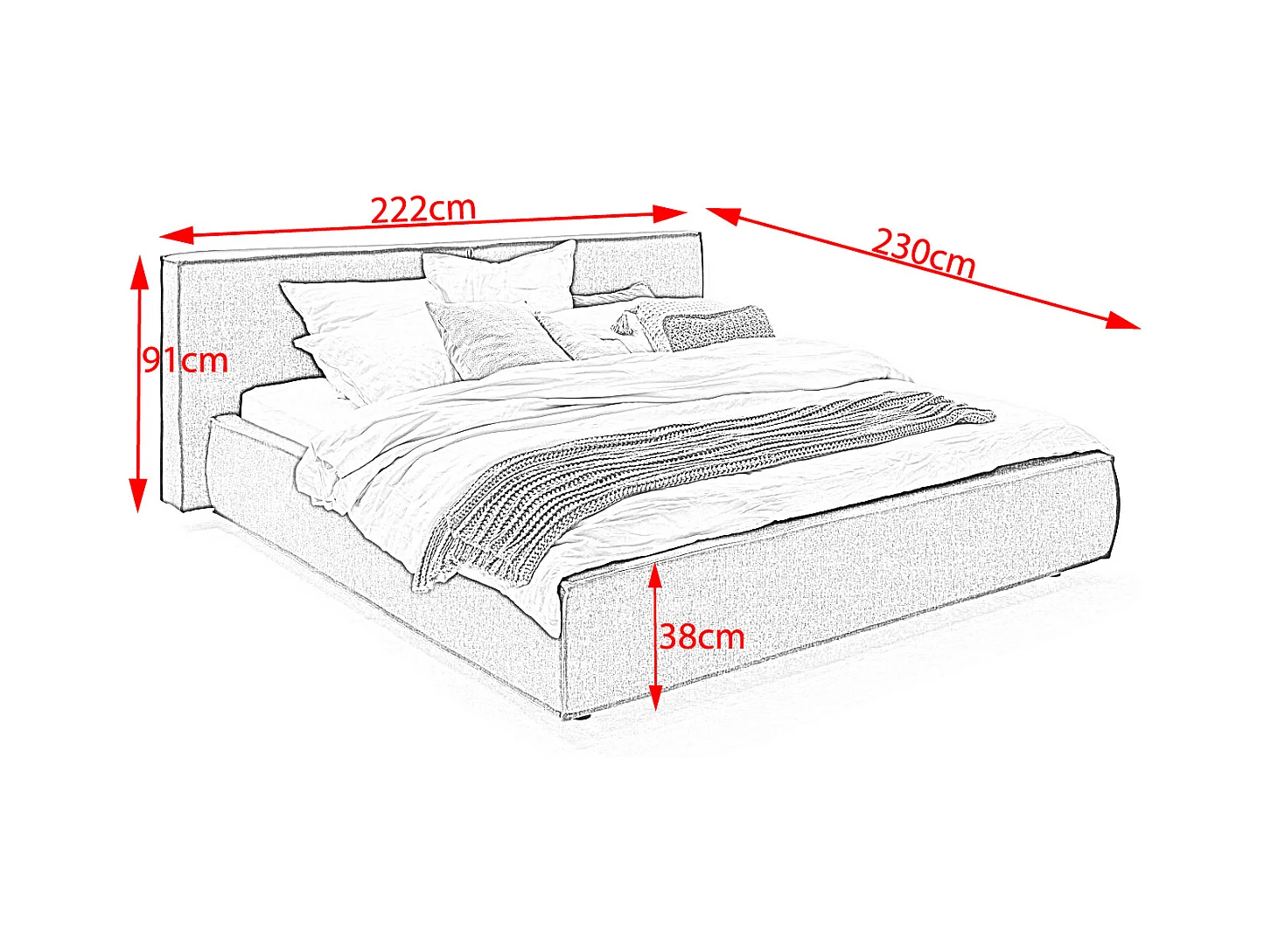 Cama - antracita tejido plano - CARLO