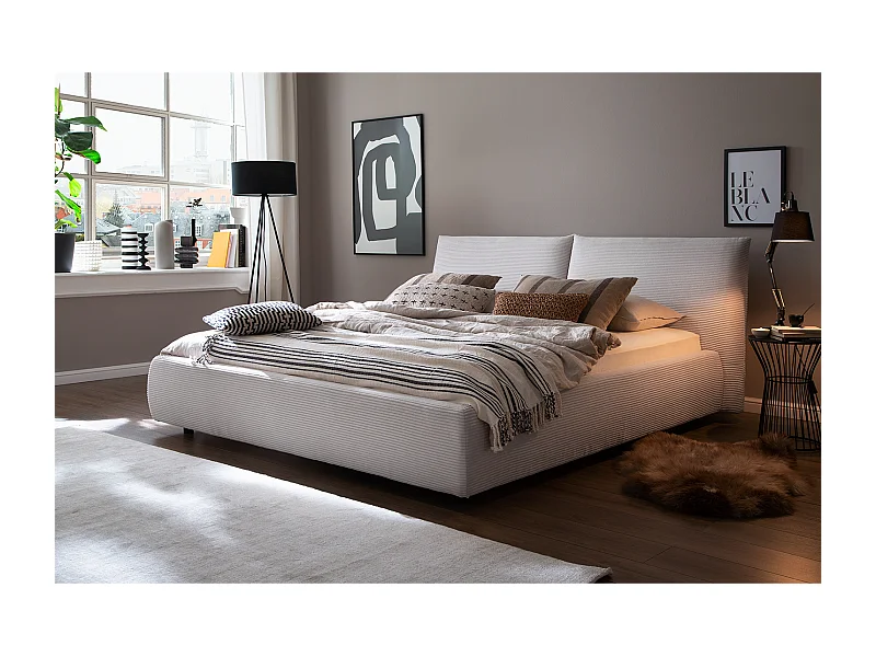 Polsterbett - Weiß Cord - HENRY