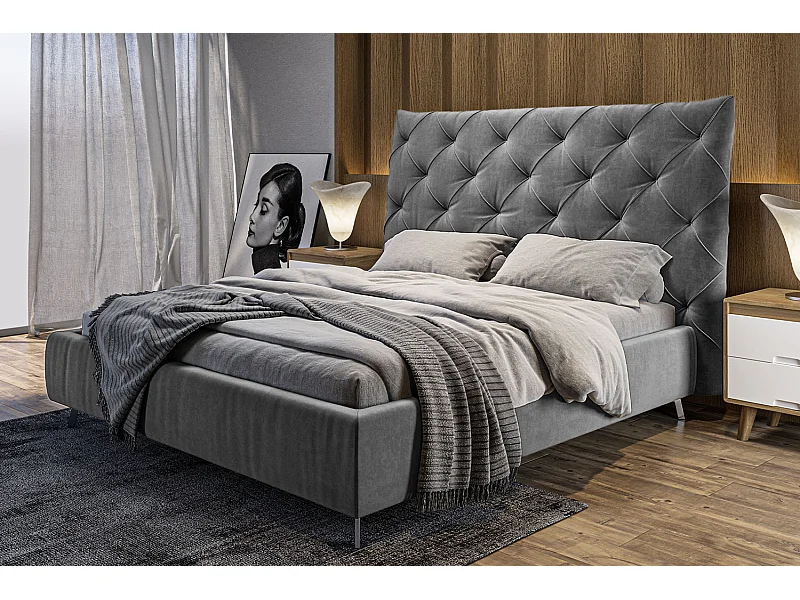 Letto - Grigio velluto - ANNY