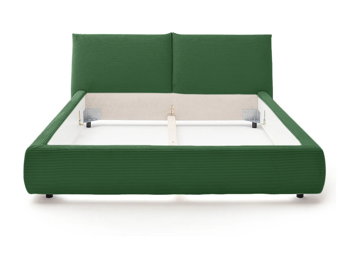 Lit rembourré - vert émeraude Velours côtelé - HENRY