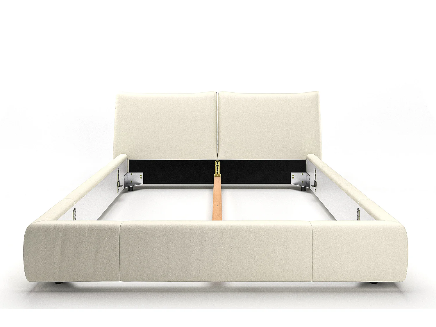 Polsterbett - Weiß Leder - HENRY