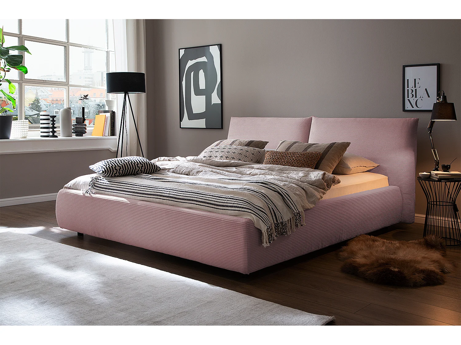 Letto - Rosa velluto a coste - HENRY