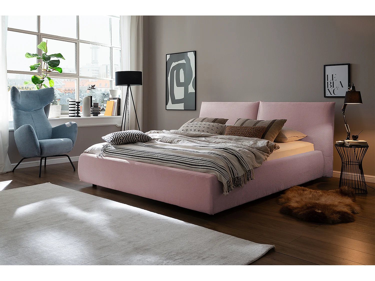 Letto - Rosa velluto a coste - HENRY