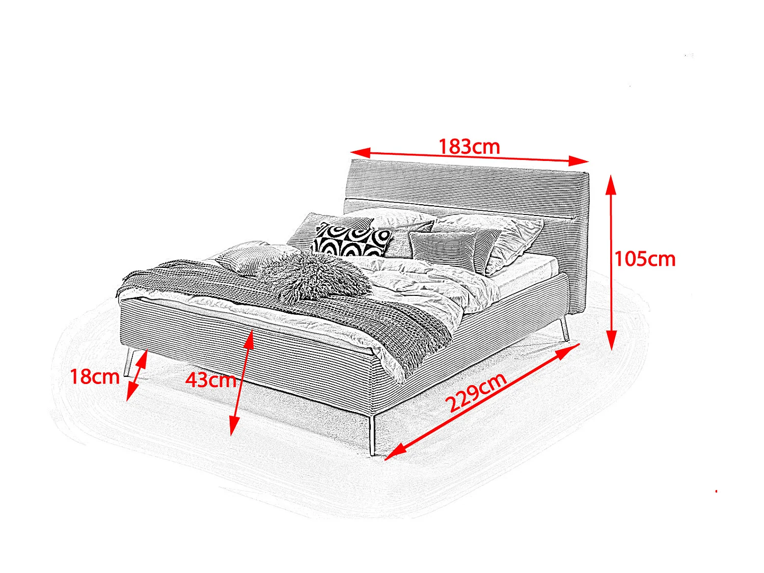 Letto - talpa velluto a coste - REMO