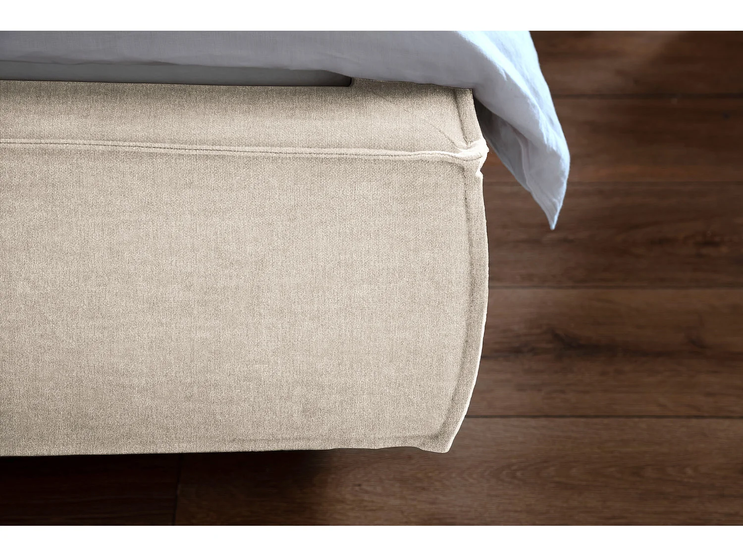 Letto imbottito - bianco crema tessitura piatta - CARLO