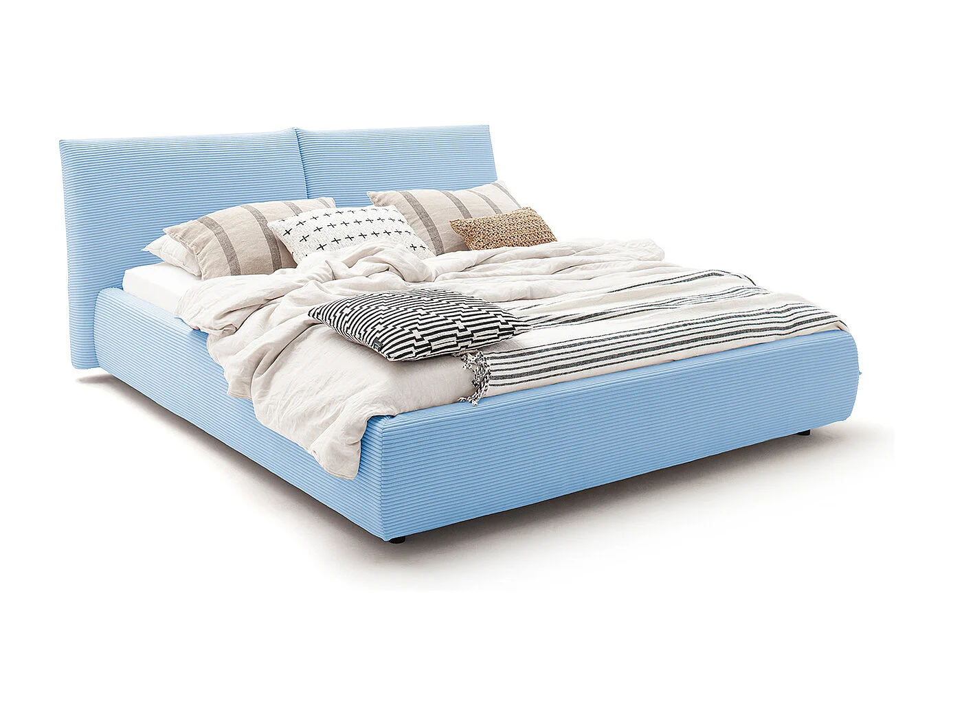 Polsterbett - Hellblau Cord - HENRY