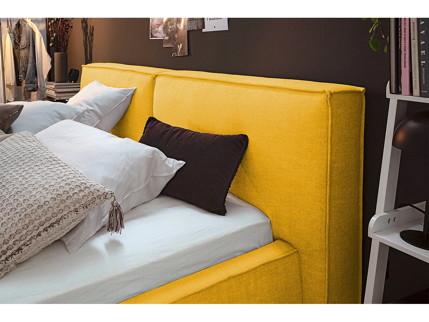 Polsterbett - Gelb Flachgewebe - CARLO