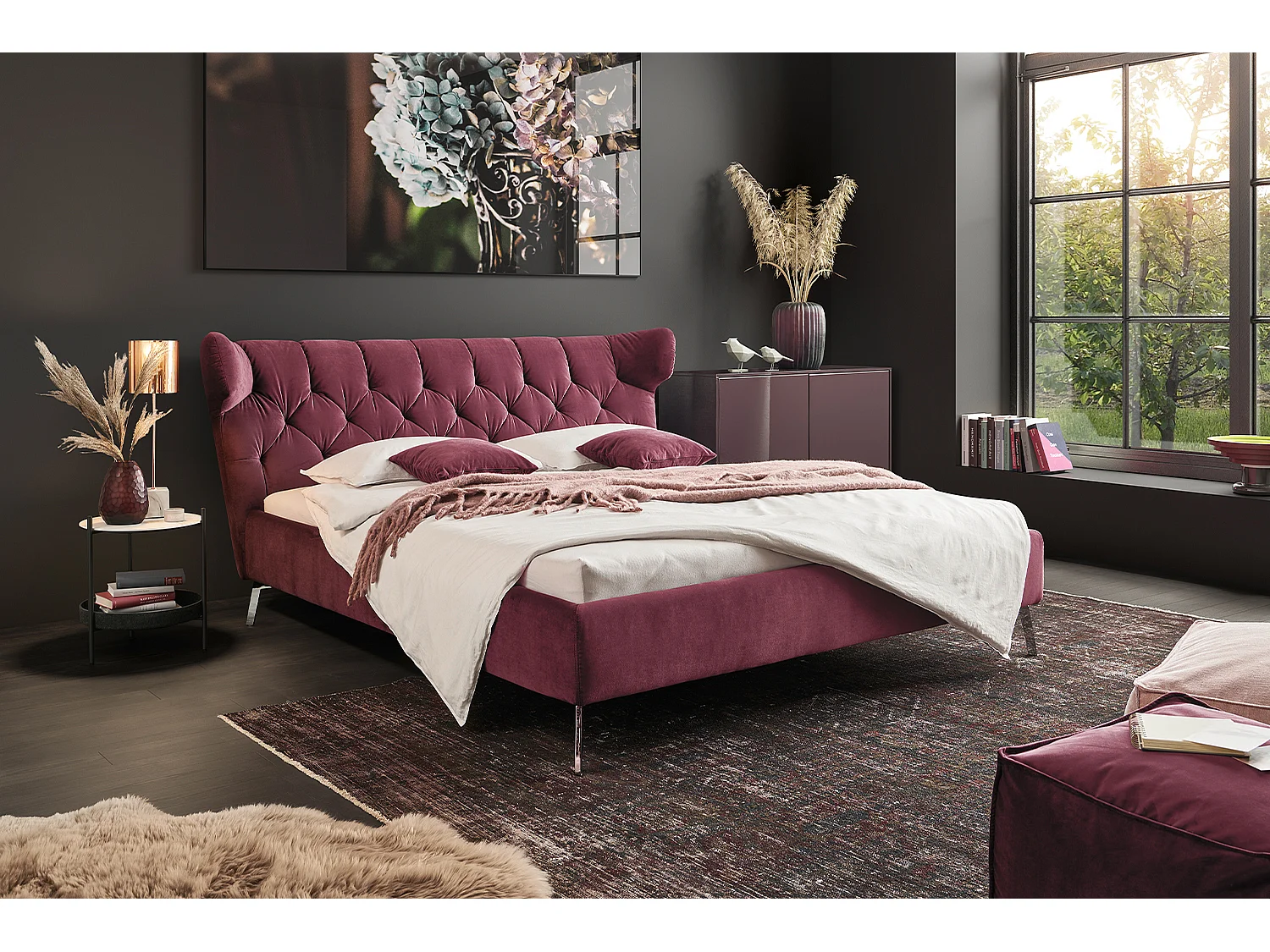 Polsterbett - Violett Velvet - CHARME