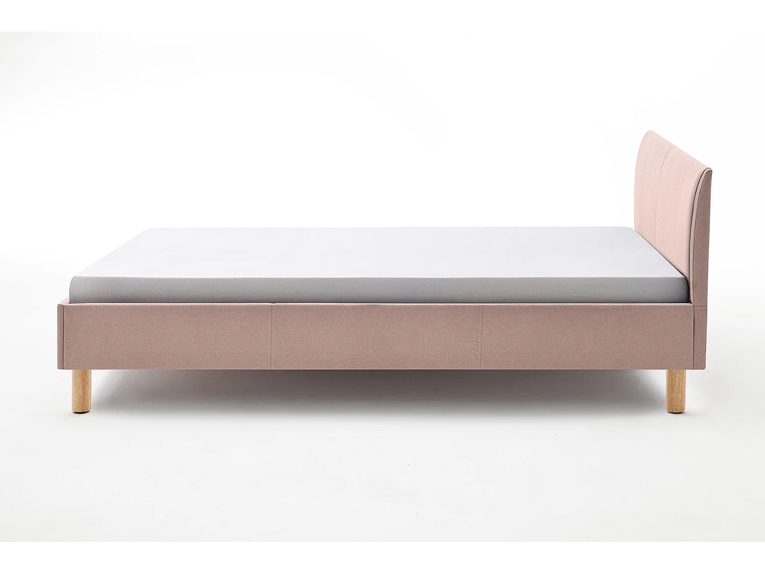 Lit - Rose tissu tissé - LEO