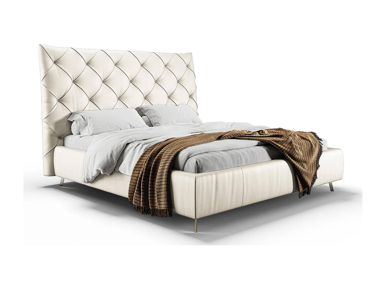 Cama - blanco piel - ANNY