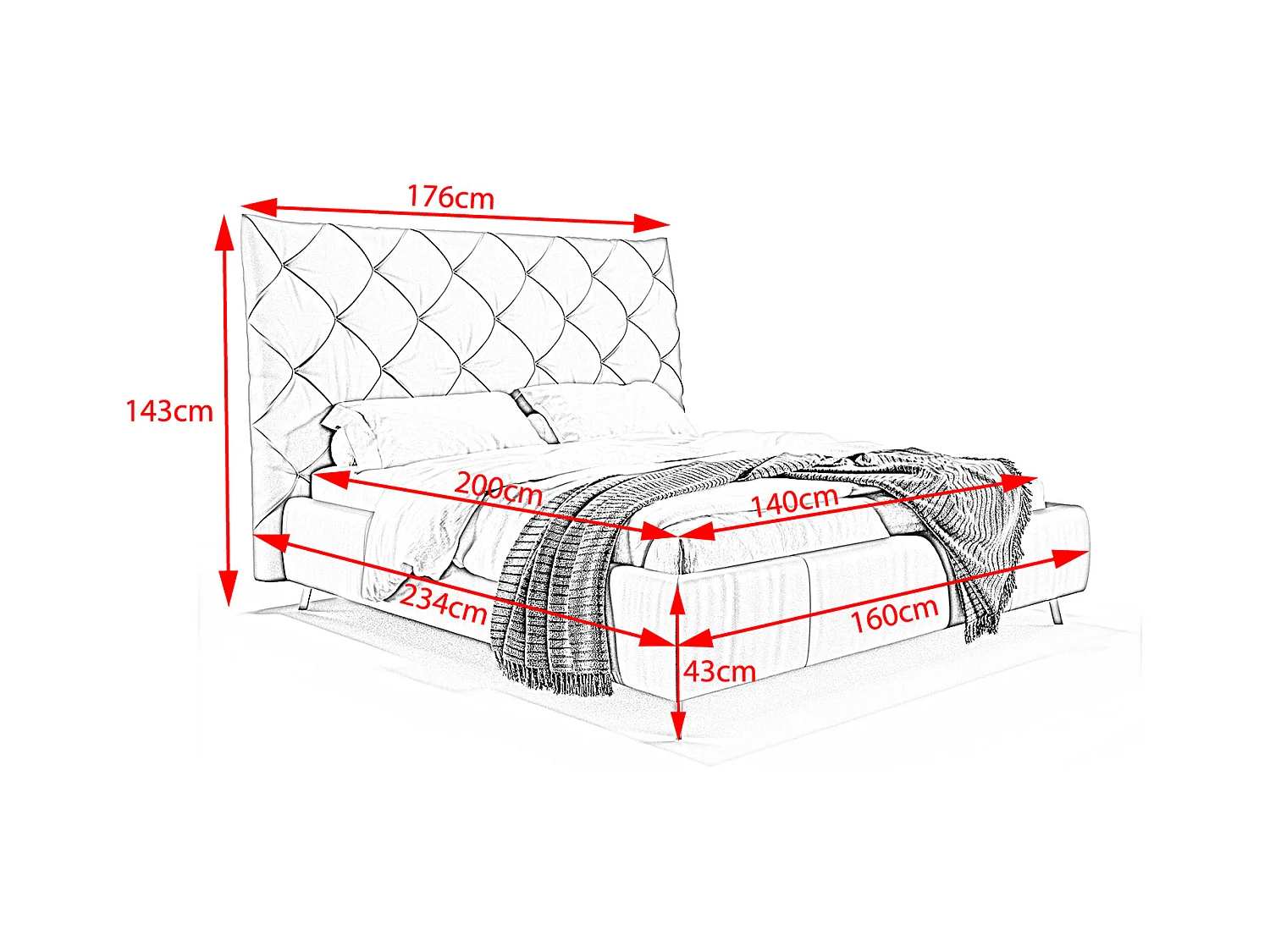 Letto - Grigio pelle - ANNY