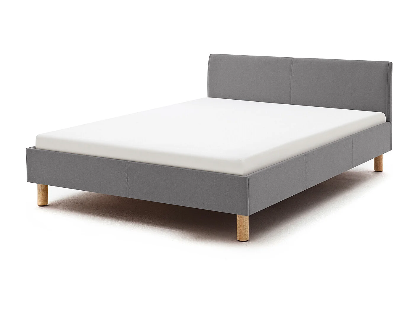 Polsterbett - Grau Webstoff - LEO