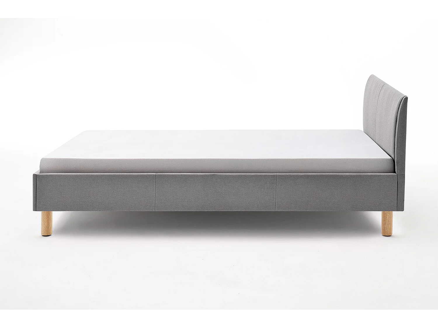 Polsterbett - Grau Webstoff - LEO