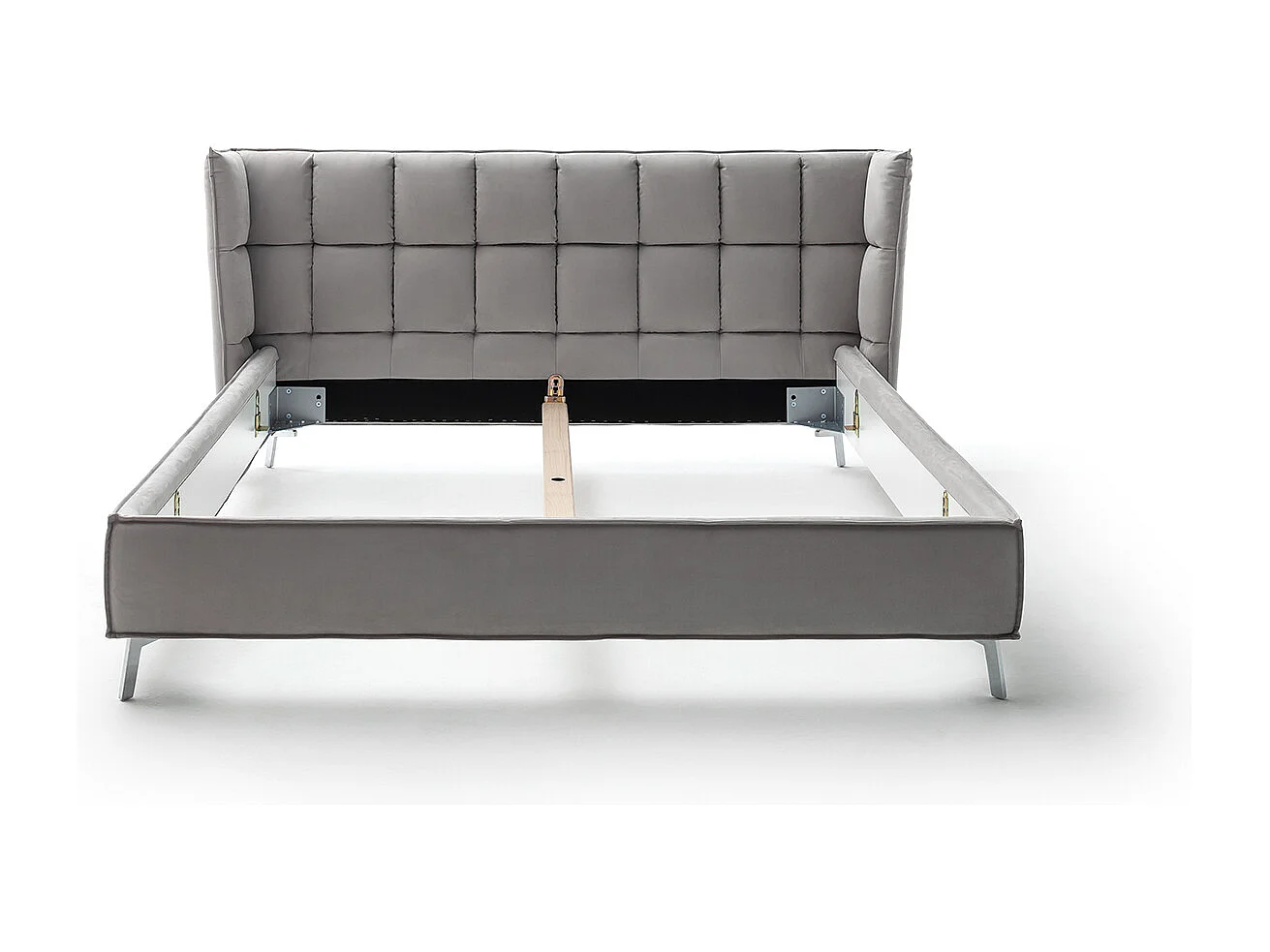 Lit - Gris tissu tissé - SOFIA