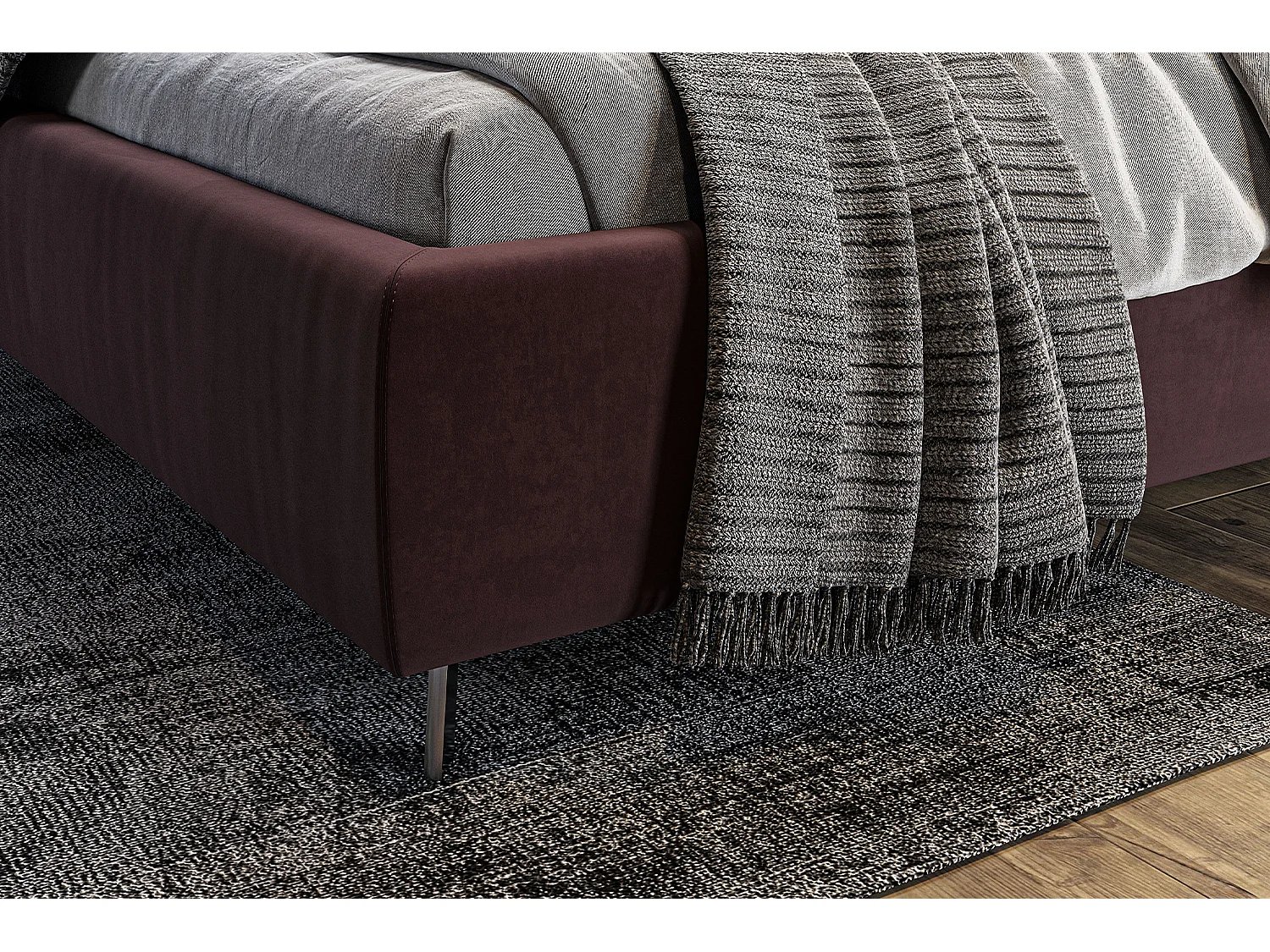 Polsterbett - Violett Velvet - ANNY